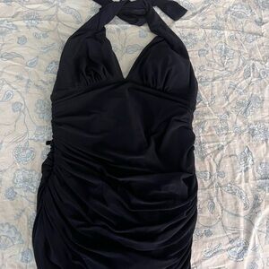 Elegant Black Magicsuit Halter Swimsuit
